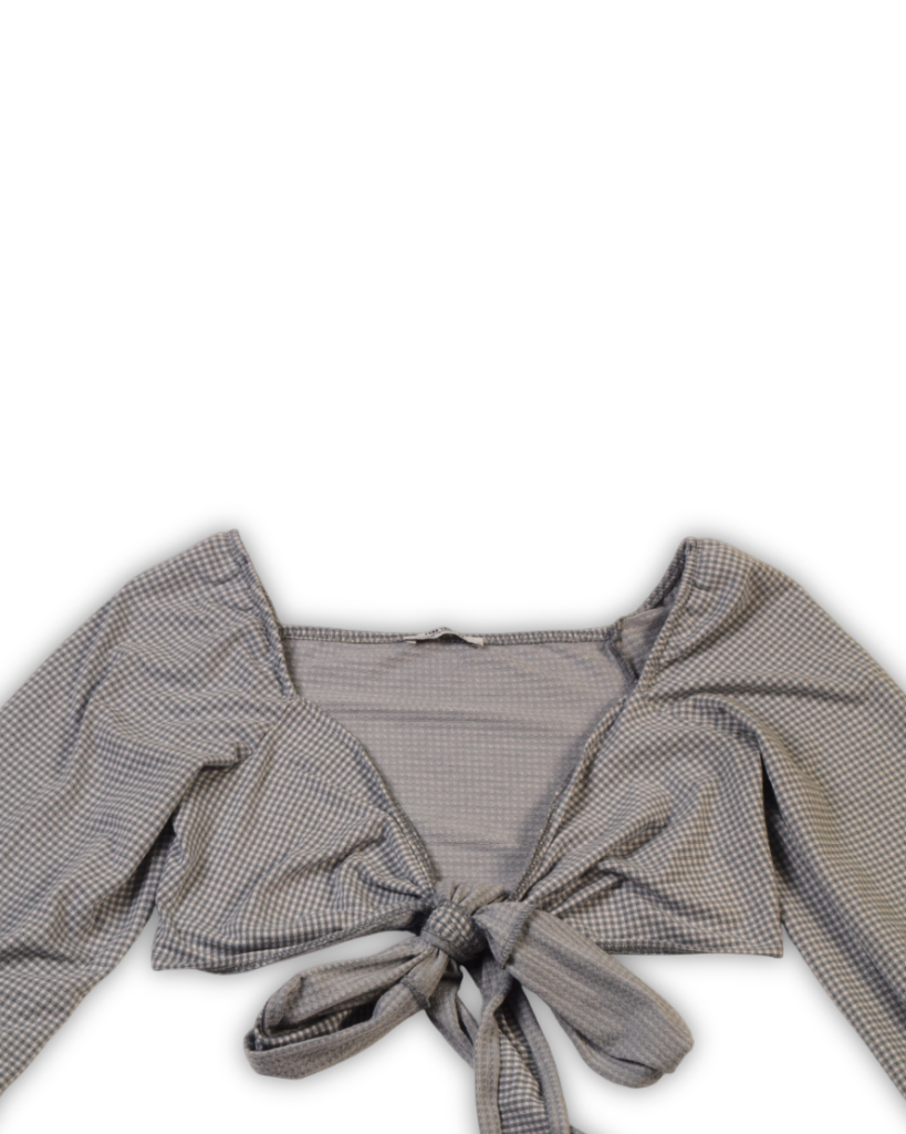 2dehands zara blouse grijs wit geruit