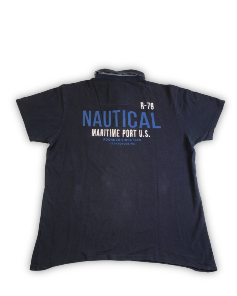 Donkerblauw retro polo shirts