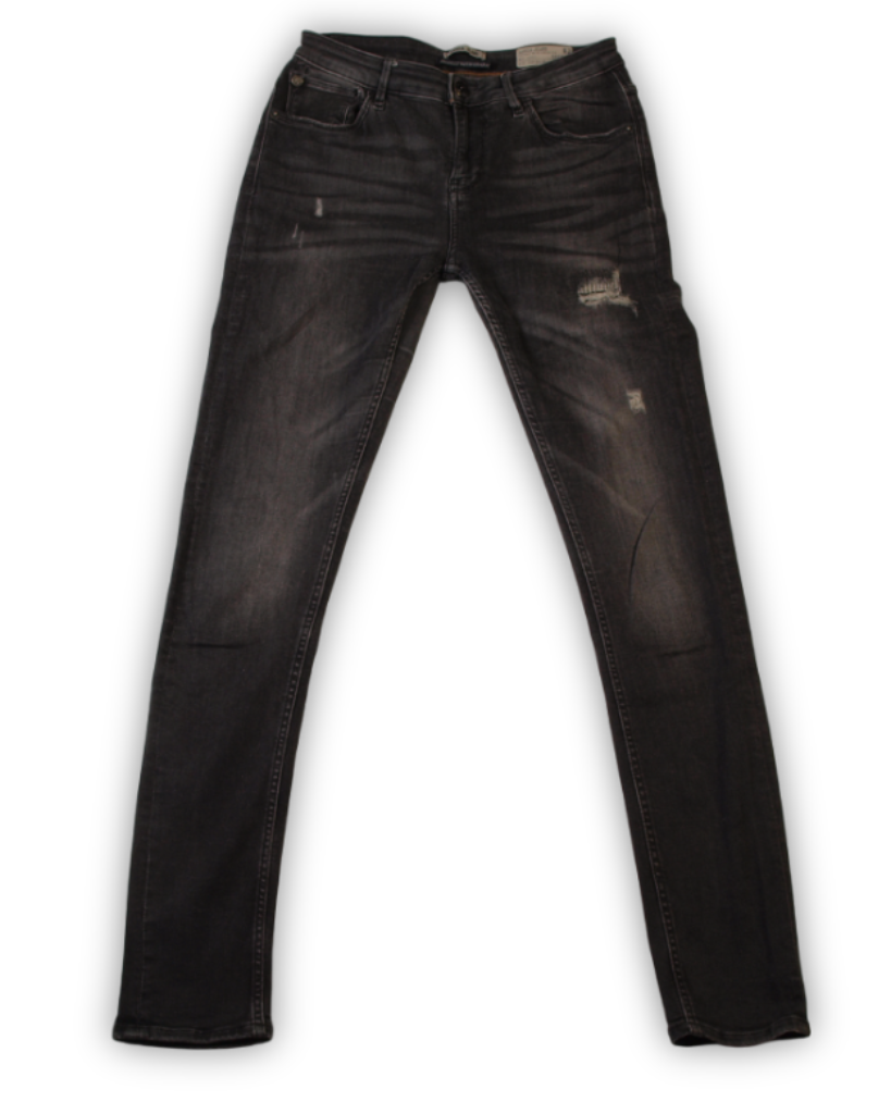 Donker grijs ripped preloved jeans