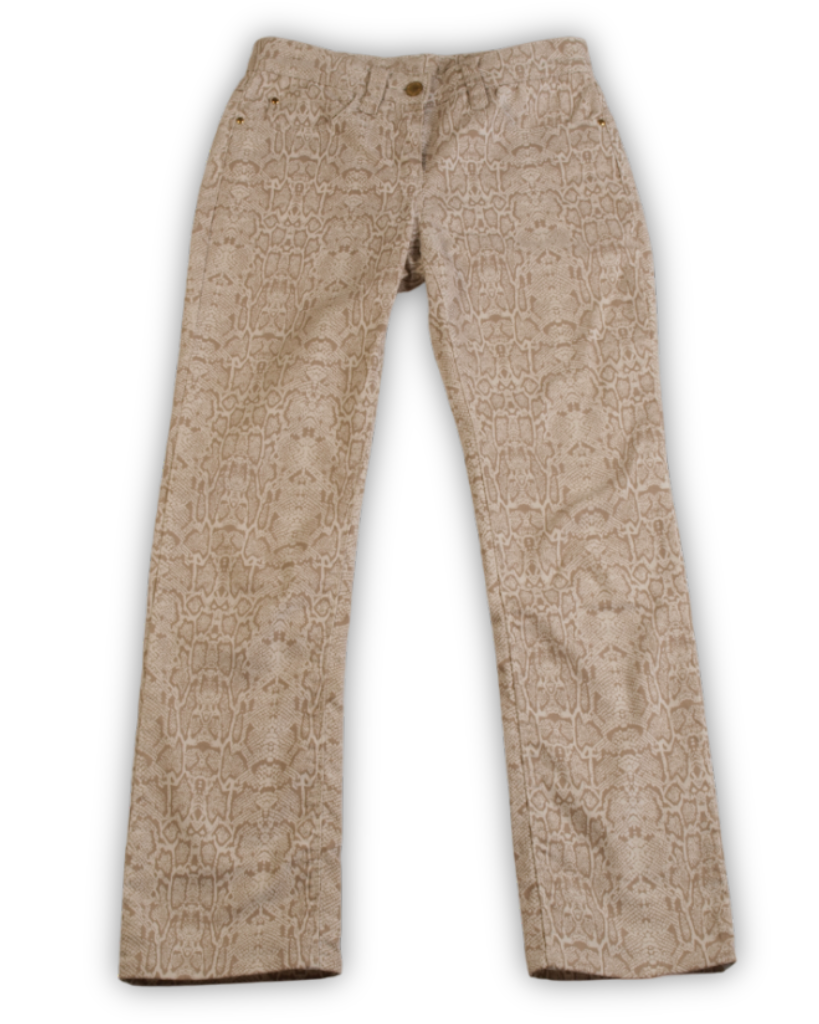 Pre loved jeans beige wit print