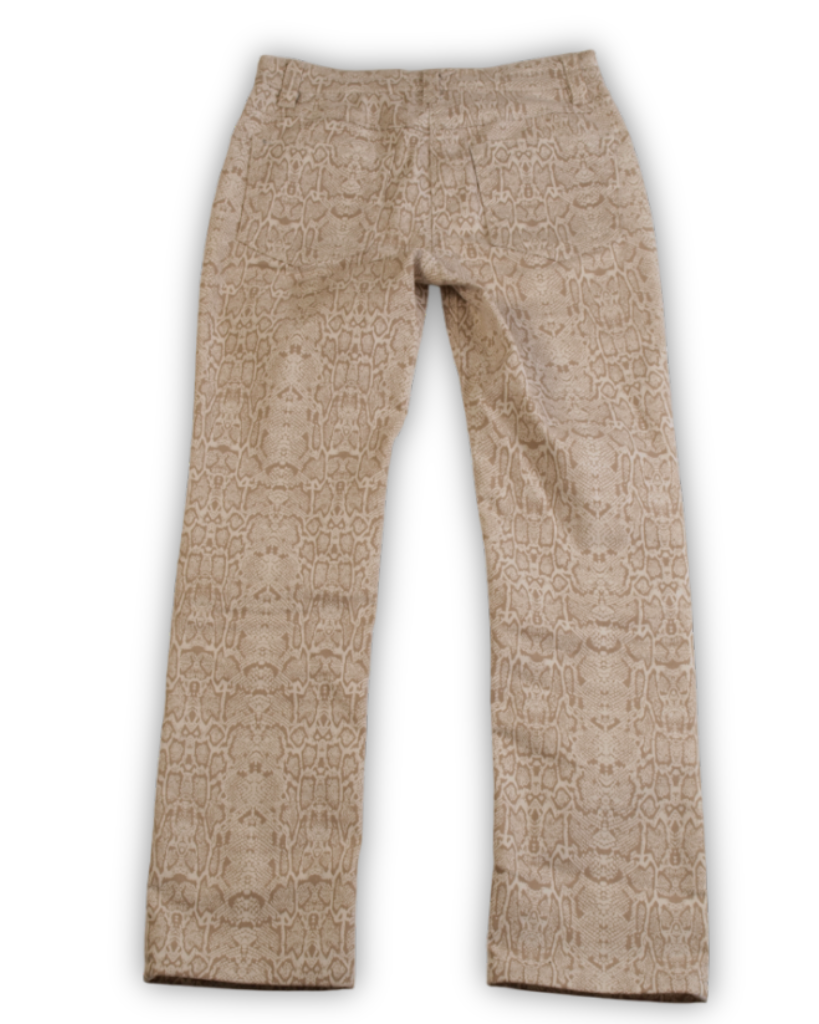 Pre loved jeans beige wit print - 34