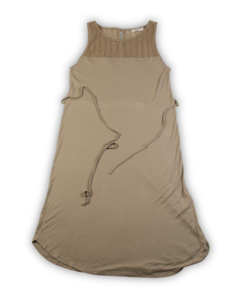 Soepele beige tweedehands jurk