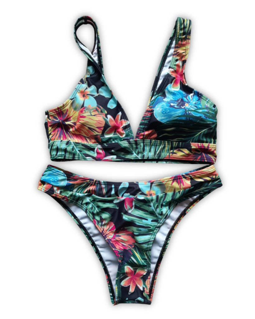 Tweedehands bikini zwart print