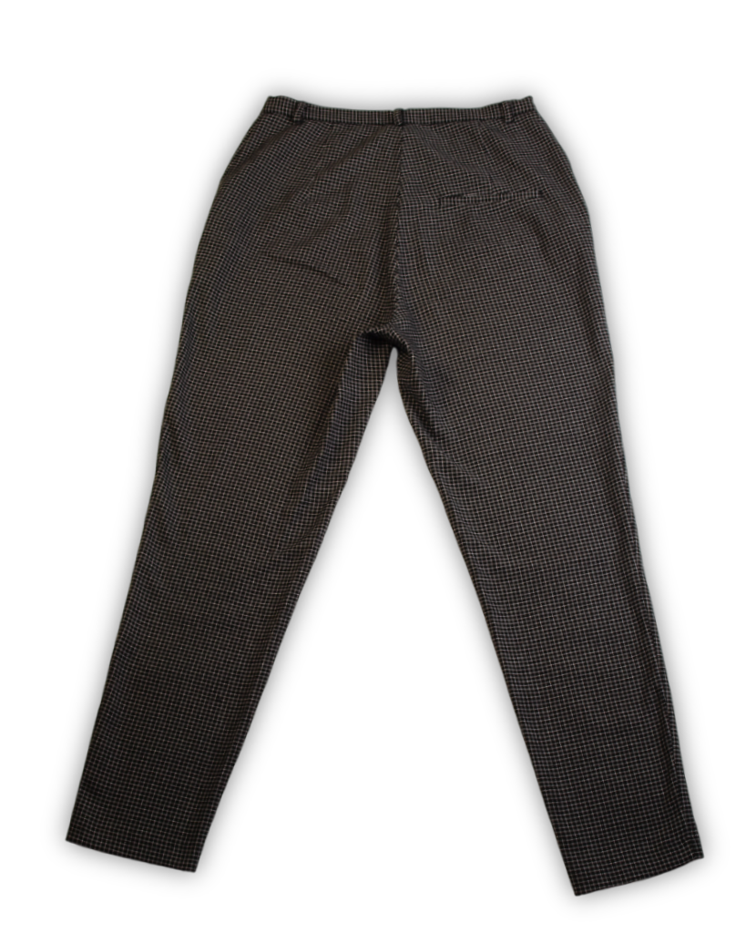 Tweedehands broek zwart wit geruit