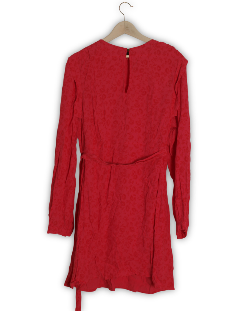 Tweedehands jurk roze rood print