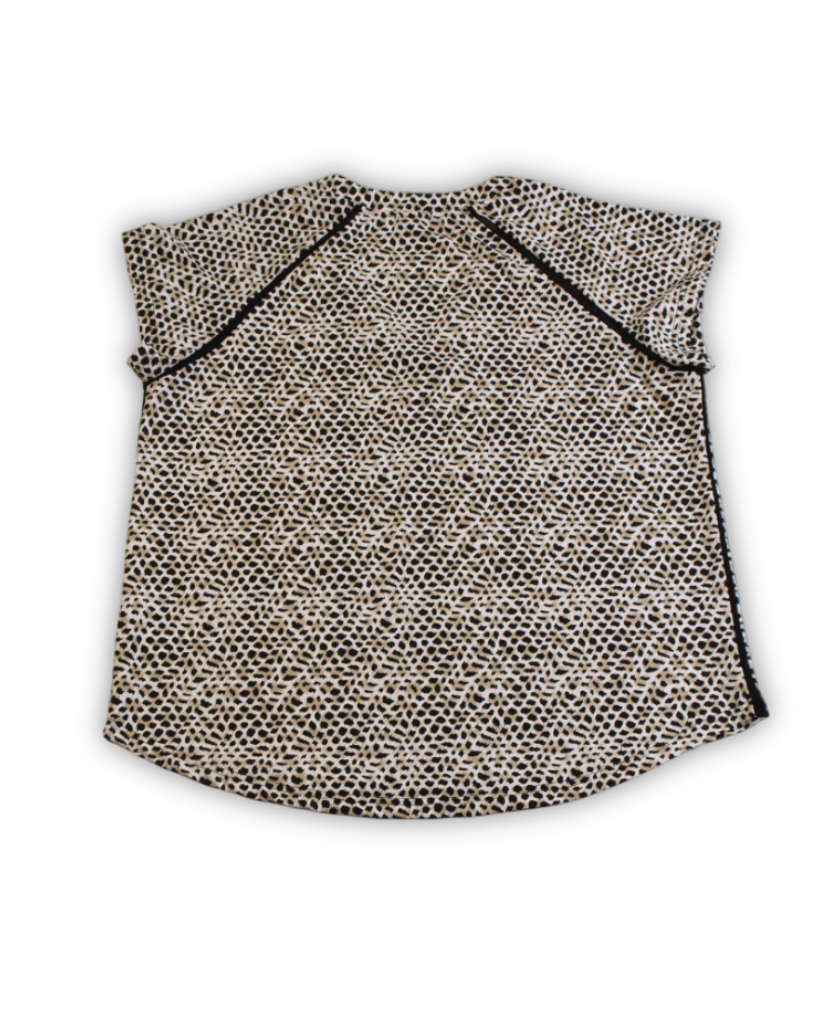 Zwart beige print T-shirts dames