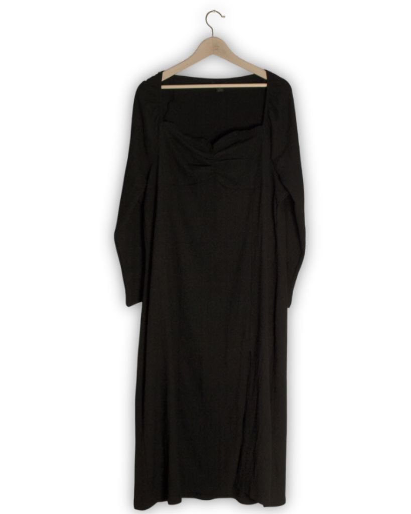 Zwarte crêpe tweedehands jurk