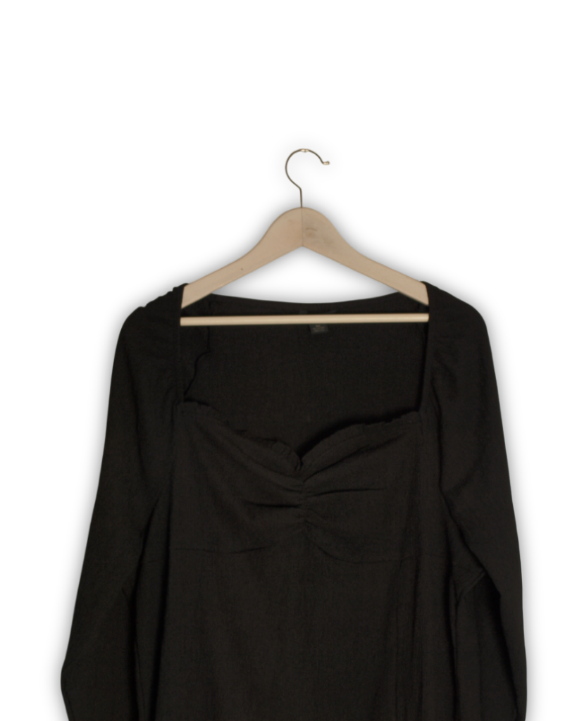 Zwarte crepe tweedehands feestjurk