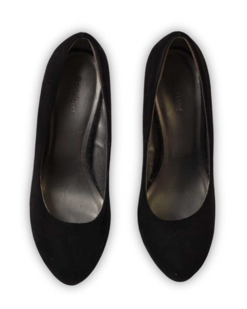 Zwarte pump tweedehands schoenen dames