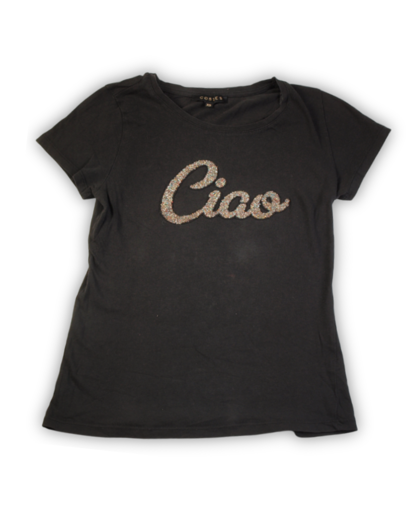 Zwart tekst T-shirt dames