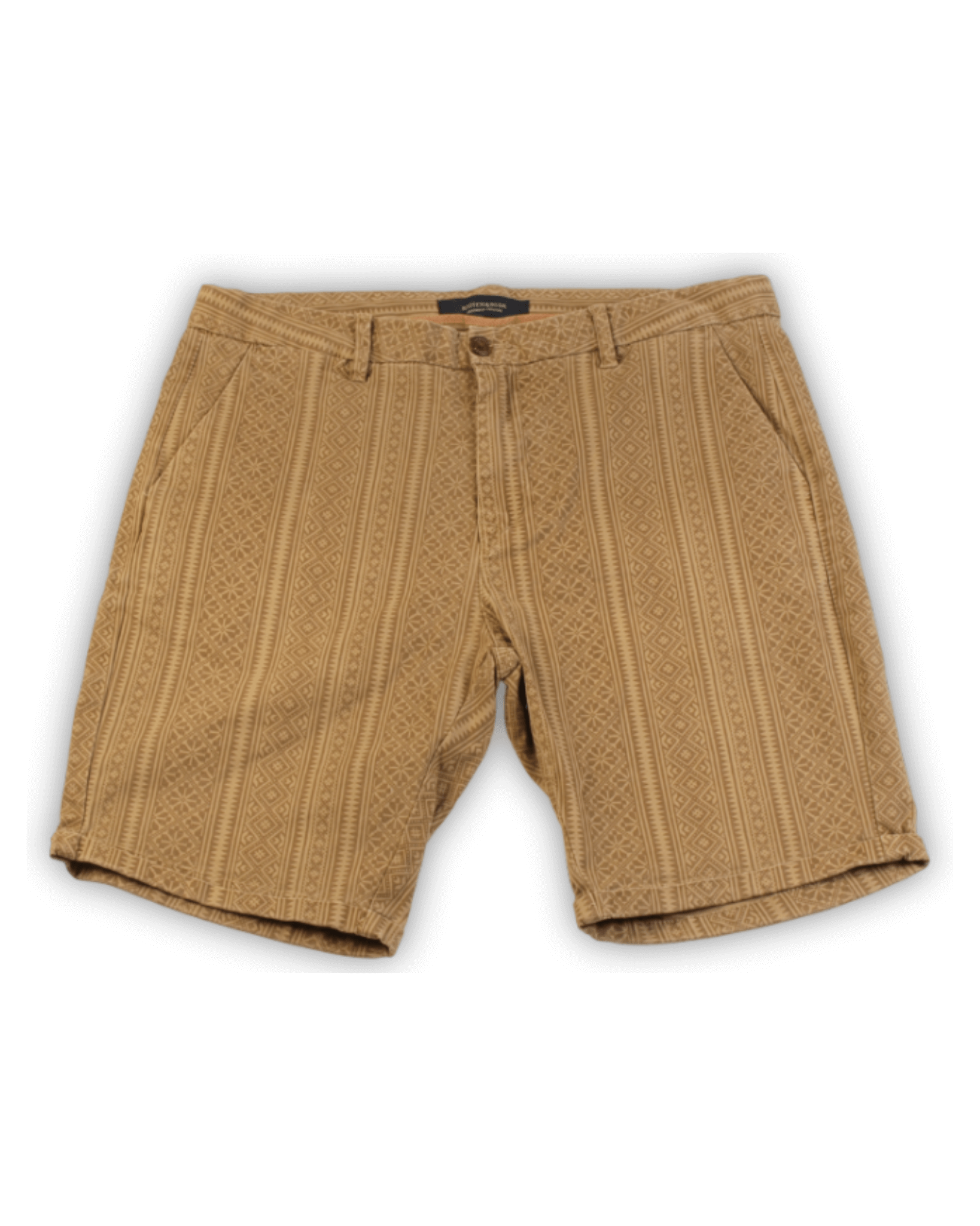 Korte broek heren bruin print