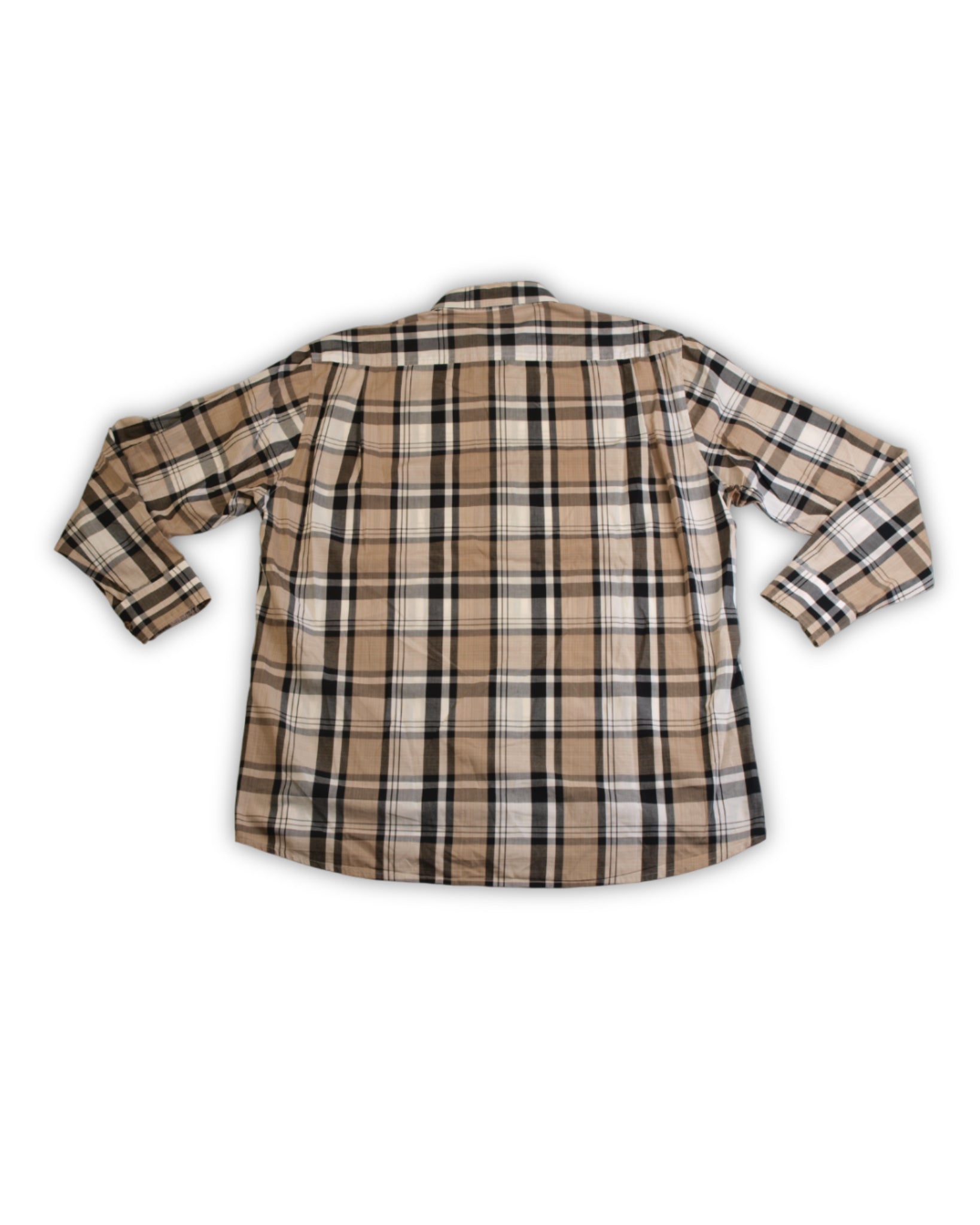 Beige wit geruit tweedehands overhemd pre owned