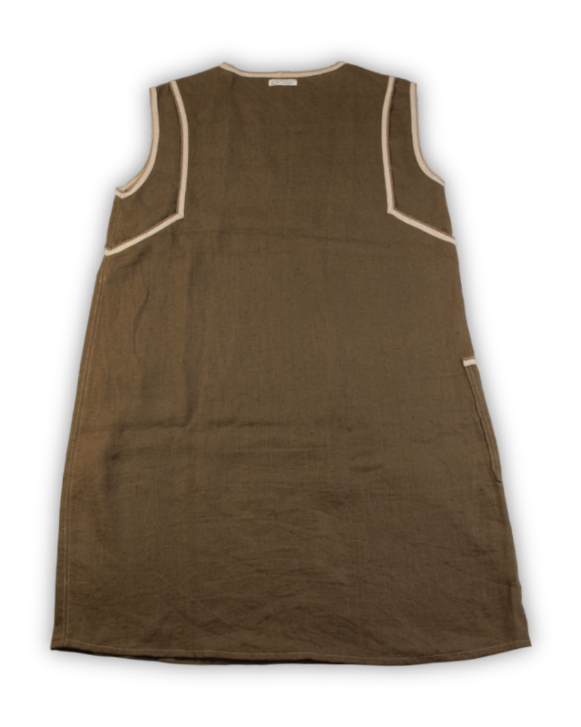 Groen linnen tweedehands jurk