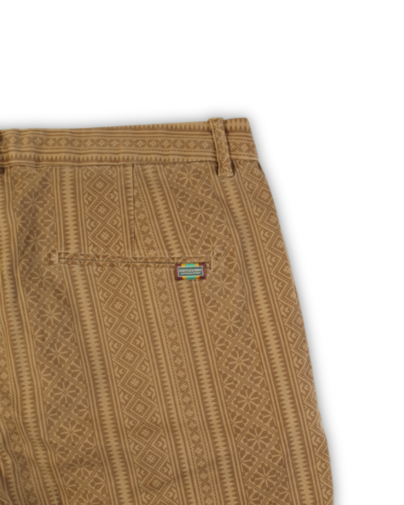 korte broek heren bruin print