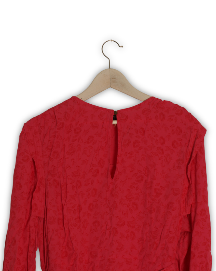 2dehands jurk roze rood print