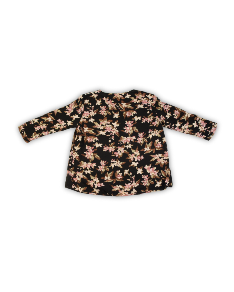 Zwarte blouse retro print