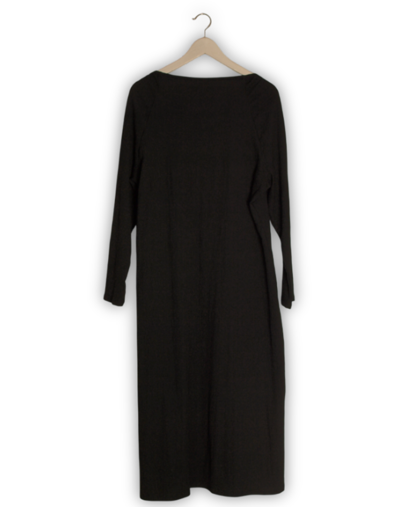 Zwarte crêpe 2dehands jurk 