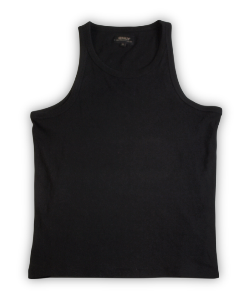 Zwart effen tweedehands tanktop