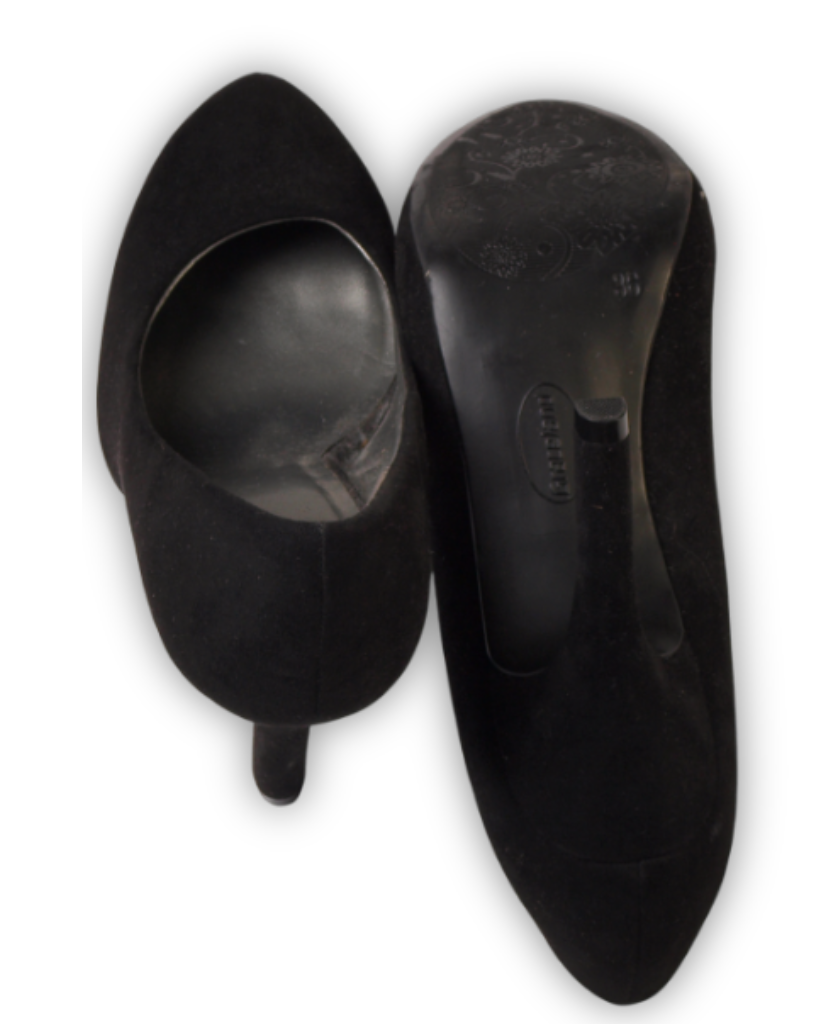 Zwarte pump tweedehands schoenen dames