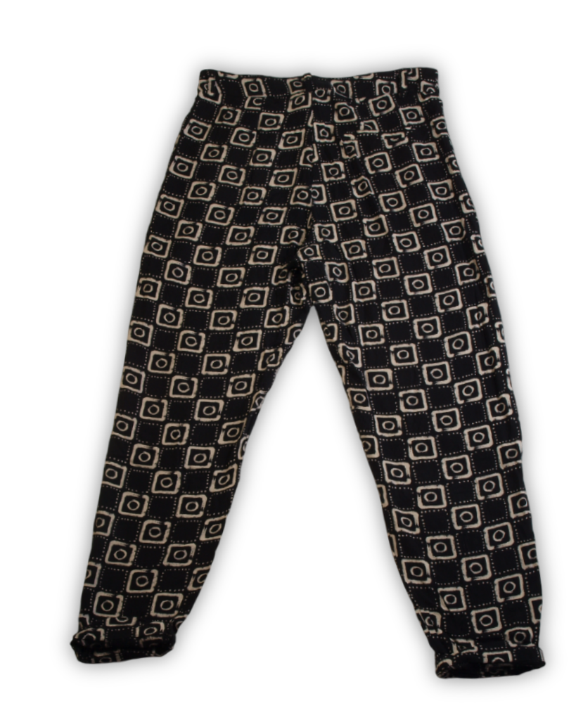 Zwartwit print tweedehands broek