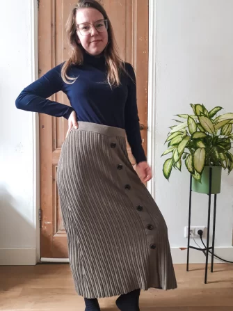 Bruin gebreide maxi rok